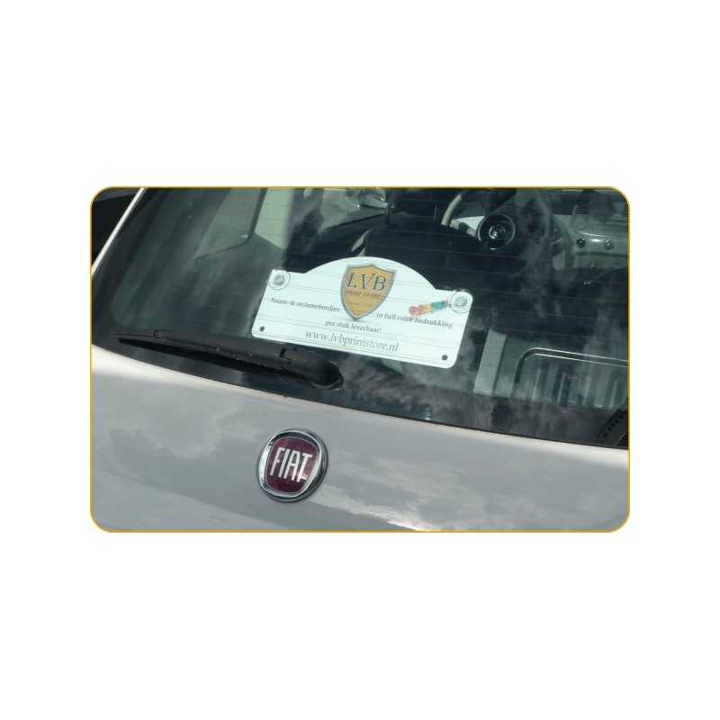 2 Reclamebordjes voor beide zijramen van je auto. Simpel maar doeltreffend. 2 Reclamebordjes voor beide zijramen van je auto. Simpel maar doeltreffend.