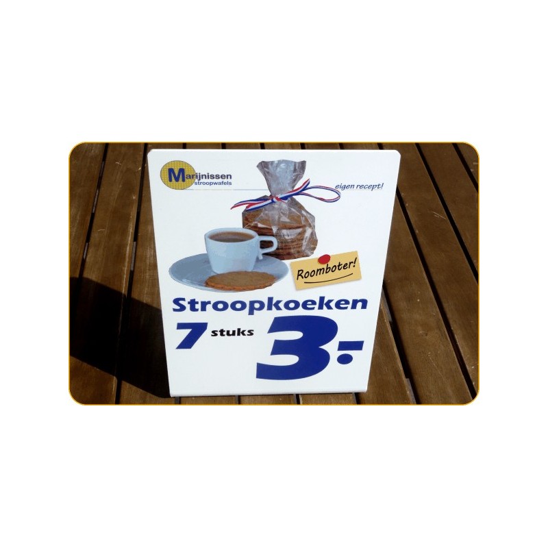 Reclamebordje met gebogen voet Reclamebordje met gebogen voet
