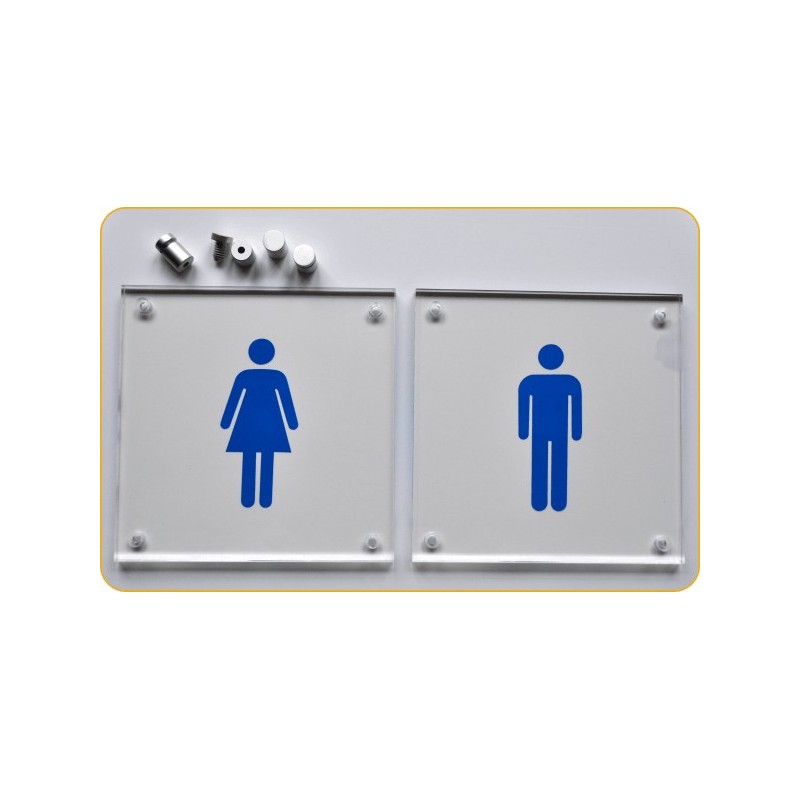 Pictogrammen op glashelder acrylaat of dibond (metallook) Pictogrammen op glashelder acrylaat of dibond (metallook)