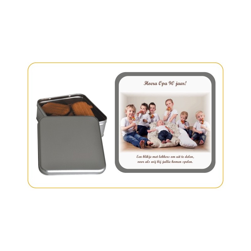Geschenkblik / koektrommel vierkant Geschenkblik / koektrommel vierkant