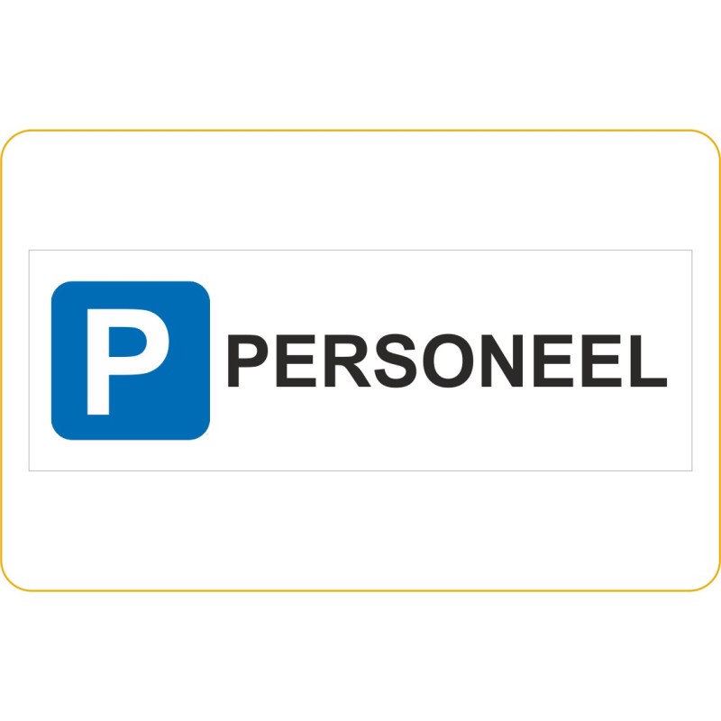 Parkeerbordje Personeel 42x14 cm - 5 mm dik geschuimd pvc Parkeerbordje Personeel 42x14 cm - 5 mm dik geschuimd pvc