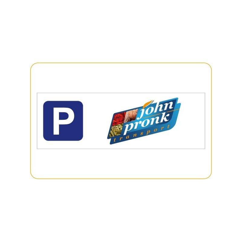 Parkeerbordje met eigen tekst en logo 42x14 cm - 5 mm dik geschuimd pvc. Parkeerbordje met eigen tekst en logo 42x14 cm - 5 mm dik geschuimd pvc.