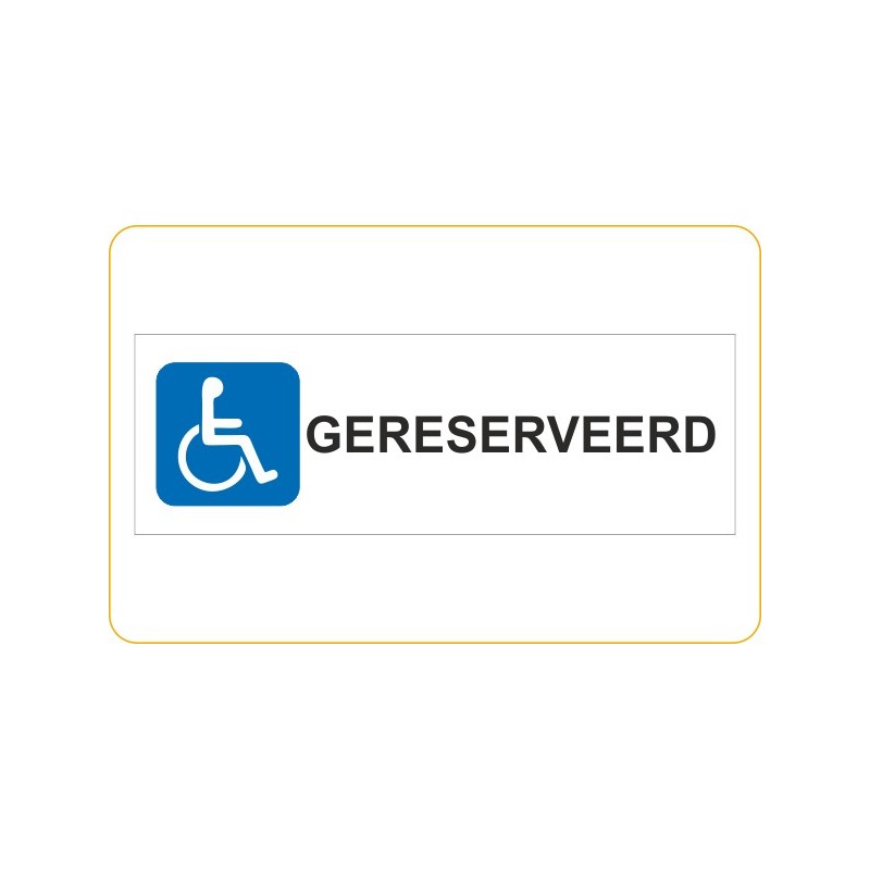 Parkeerbordje Gehandicapten 42x14 cm - 5 mm dik geschuimd pvc Parkeerbordje Gehandicapten 42x14 cm - 5 mm dik geschuimd pvc